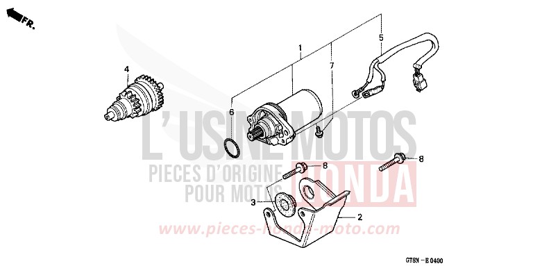 STARTING MOTOR (PK50MN) for Wallaroo CRICKET GREEN (G150) from 1992