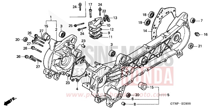 CRANKCASE for Wallaroo CADIZ RED METALLIC (R196) from 1993
