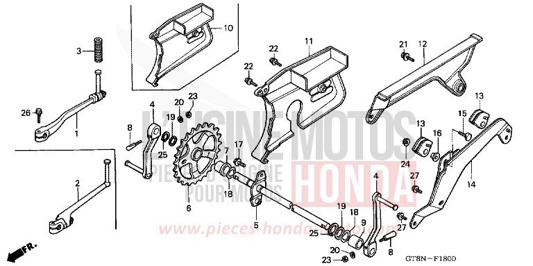 PEDAL/KICK STARTER ARM for Wallaroo CRICKET GREEN (G150) from 1992
