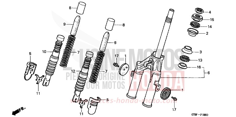 FRONT FORK for Wallaroo CADIZ RED METALLIC (R196) from 1993