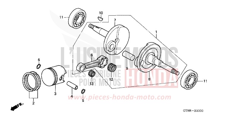 CRANKSHAFT/PISTON for Wallaroo CADIZ RED METALLIC (R196) from 1994