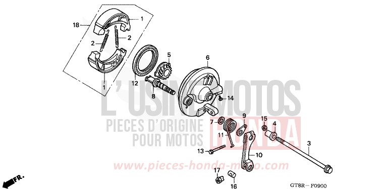 FRONT BRAKE PANEL for Wallaroo CADIZ RED METALLIC (R196) from 1994