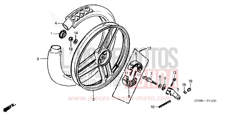 REAR WHEEL (1) for Wallaroo CADIZ RED METALLIC (R196) from 1994