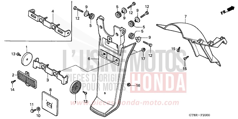 REAR FENDER for Wallaroo CADIZ RED METALLIC (R196) from 1994