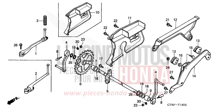PEDAL/KICK STARTER ARM for Wallaroo ROSS WHITE (NH196) from 1993
