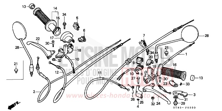 HANDLE LEVER/SWITCH/CABLE for Wallaroo JACKET GREEN (G134) from 1990