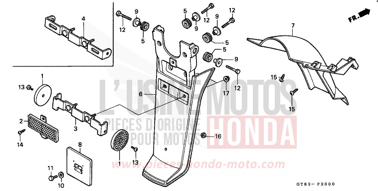 REAR FENDER for Wallaroo SPACE BLUE (PB136) from 1990