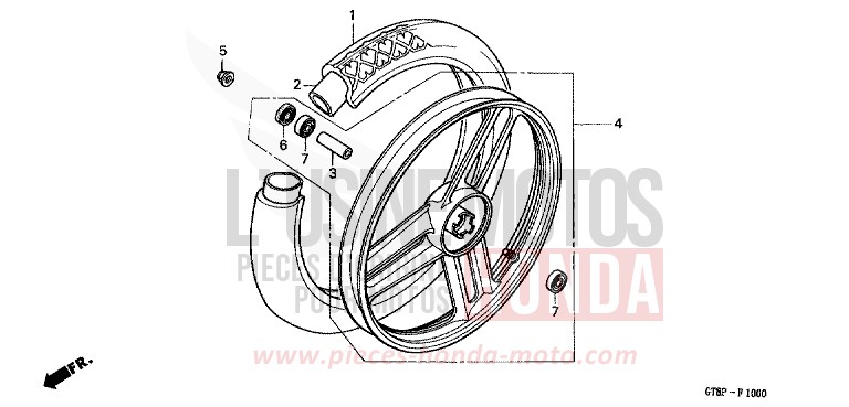 FRONT WHEEL for Wallaroo FLASH RED (R119) from 1993
