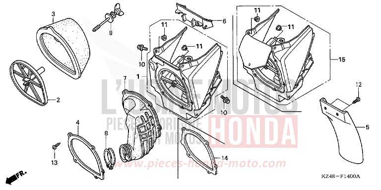 AIR CLEANER for CR125R EXTREME RED (R292) from 2007