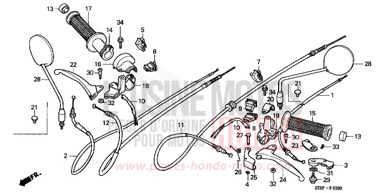 HANDLE LEVER/SWITCH/CABLE for Wallaroo ROSS WHITE (NH196) from 1993