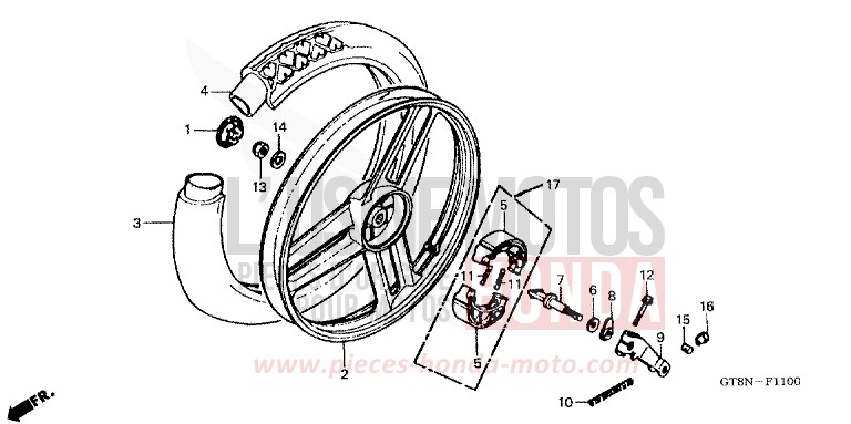 REAR WHEEL (1) for Wallaroo BRUGGE PURPLE (RP122) from 1992