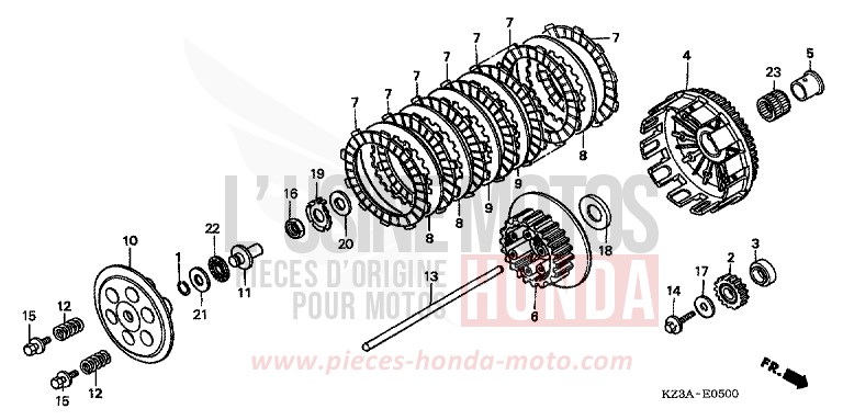 FRIZIONE per CR250R EXPLOSION RED (R254) del 2003