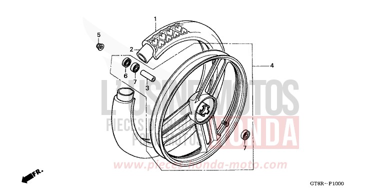 FRONT WHEEL for Wallaroo ROSS WHITE (NH196) from 1994
