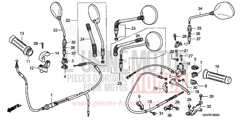 CABLE/HANDLE LEVER/SWITCH for BALI BARBADOS BLUE (B134) from 1994