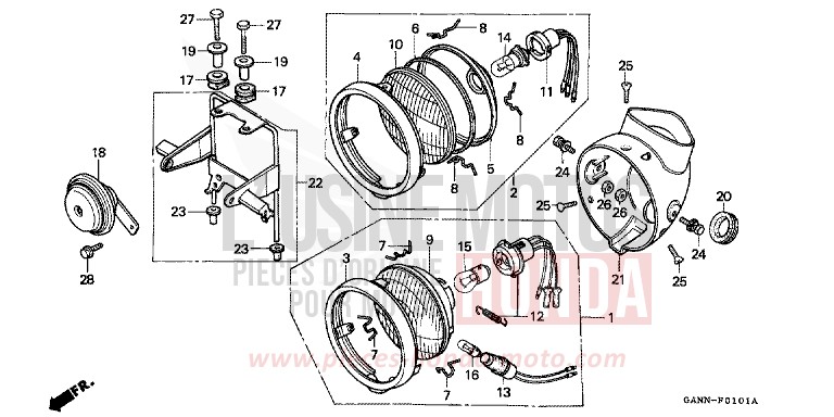 HEADLIGHT for DAX CANDY RUBY RED (R4) from 1994