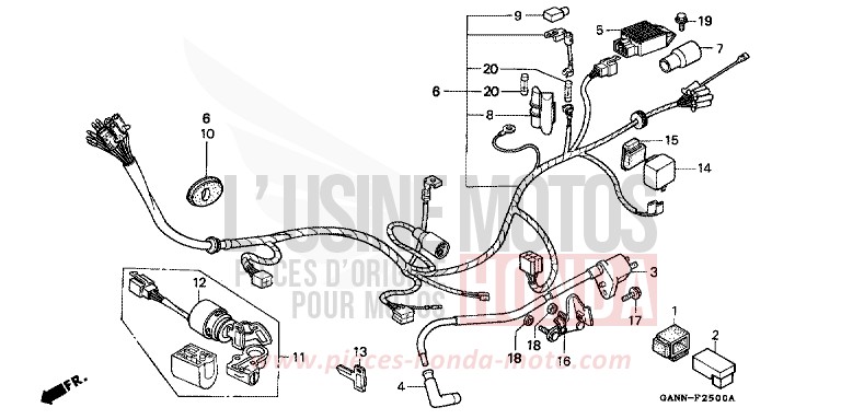 WIRE HARNESS for DAX CANDY RUBY RED (R4) from 1994
