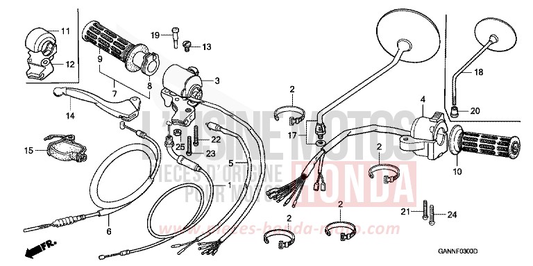 HANDLE LEVER/SWITCH/ CABLE for DAX CANDY SAPPHIRE BLUE (PB3) from 1994