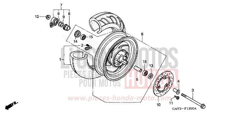 FRONT WHEEL for BALI PROCYON RED METALLIC (R203) from 1994