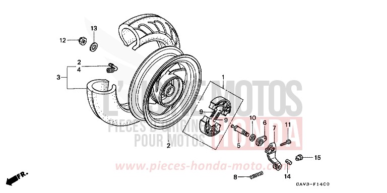 REAR WHEEL for BALI PROCYON RED METALLIC (R203) from 1994