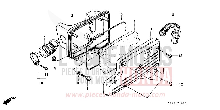 AIR CLEANER for BALI PROCYON RED METALLIC (R203) from 1994