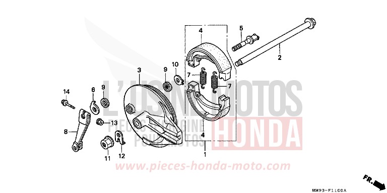 REAR BRAKE PANEL (XL600VH/VJ/VK/VL) for TRANSALP CANDY TAHITIAN BLUE (PB215A) from 1990