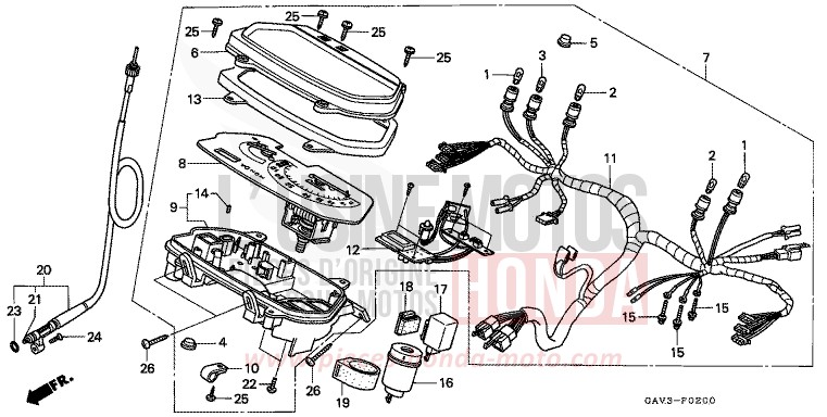 SPEEDOMETER for BALI CHECKER BLACK METALLIC (NH217) from 1993
