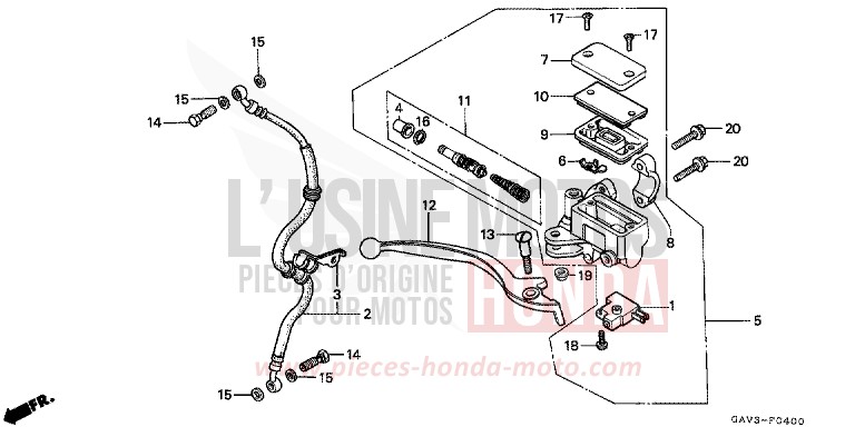 FRONT BRAKE MASTER CYLINDER for BALI KEY WEST BLUE METALLIC (PB217) from 1993