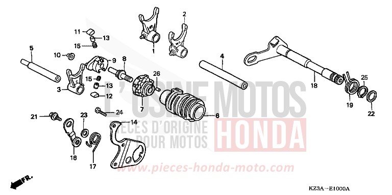 GEARSHIFT DRUM for CR250R EXTREME RED (R292) from 2004