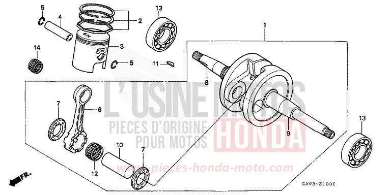 CRANKSHAFT/PISTON for BALI MOONRISE PERPLE METALLIC (RP131) from 1993