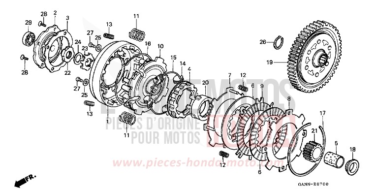 CLUTCH for DAX CANDY RUBY RED (R4) from 1992