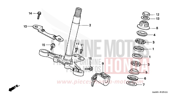 STEERING STEM for DAX CANDY RUBY RED (R4) from 1992