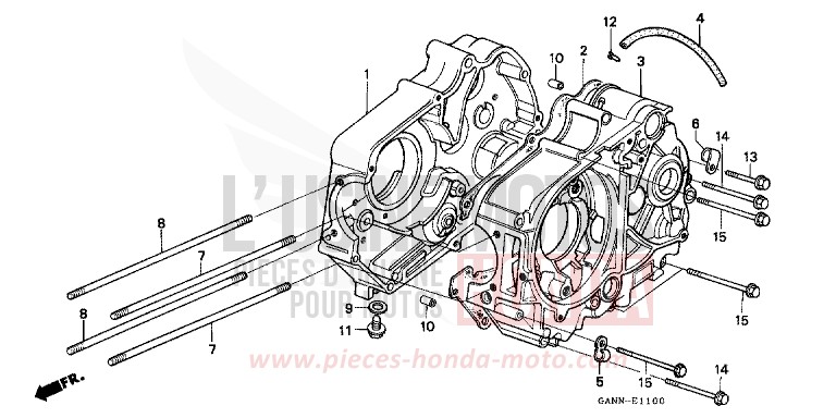 CRANKCASE for DAX BLACK (NH1) from 1992
