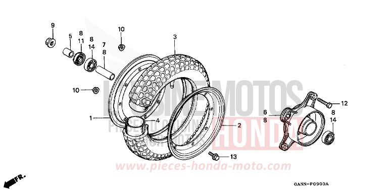 FRONT WHEEL for DAX BLACK (NH1) from 1992