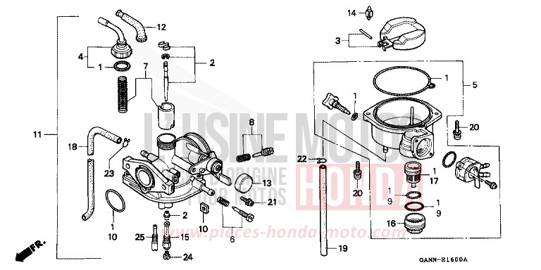 CARBURETOR for DAX SUMMER BLOND METALLIC (YR129) from 1992