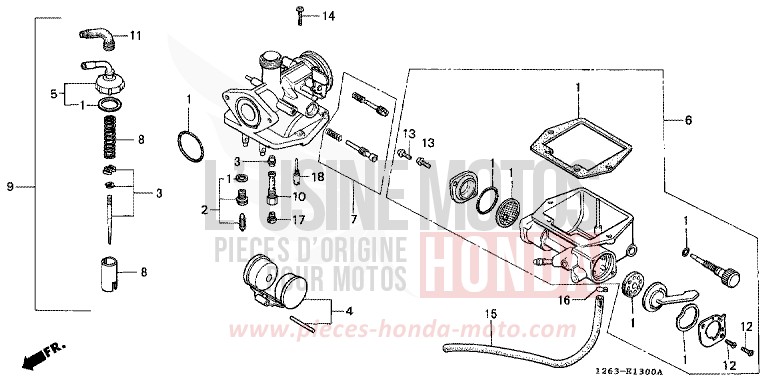 CARBURETOR (ST50C/ST70C/K) for DAX CANDY SAPPHIRE BLUE (PB3) from 1989