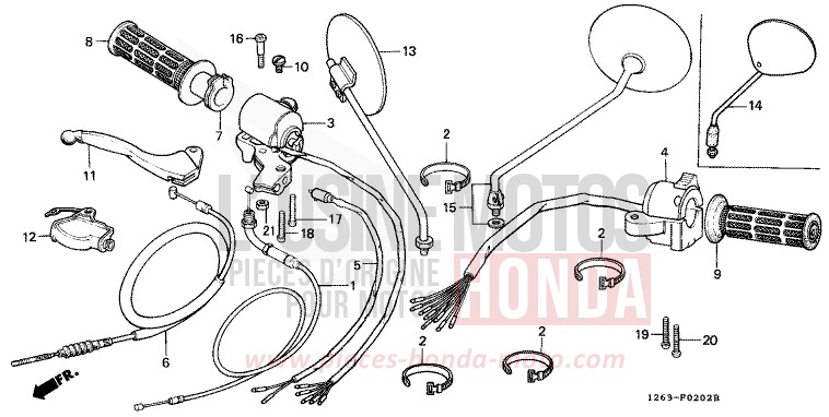 HANDLE LEVER/SWITCH/ CABLE for DAX CANDY SAPPHIRE BLUE (PB3) from 1989
