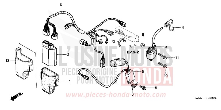 WIRE HARNESS for CR250R EXTREME RED (R292) from 2004