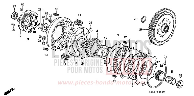 CLUTCH (ST50C/ST70C/K) for DAX BLACK (NH1) from 1989