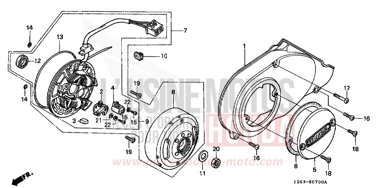 LEFT CRANKCASE COVER (ST50C/ST70C/K) for DAX BLACK (NH1) from 1989