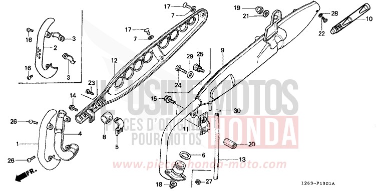 EXHAUST MUFFLER (ST50J/K/L/ST70C/K) for DAX BLACK (NH1) from 1989