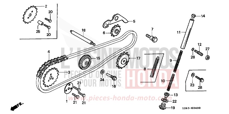 CAM CHAIN/TENSIONER for DAX CANDY RUBY RED (R4) from 1982
