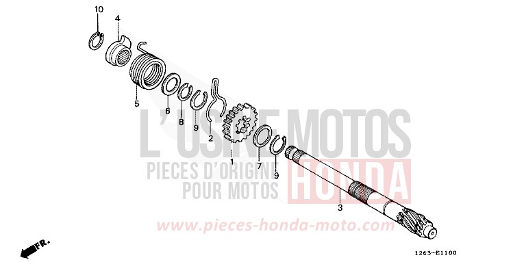 KICK STARTER SPINDLE (ST50C/J/K/L/ST70C/K) for DAX PLEIADES SILVER METALLIC-U (NH104) from 1989