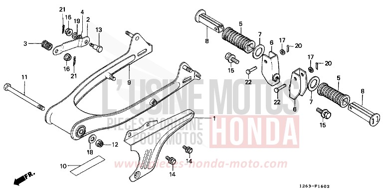 REAR FORK/CHAIN CASE (ST70C/K) for DAX CANDY RUBY RED (R4) from 1982