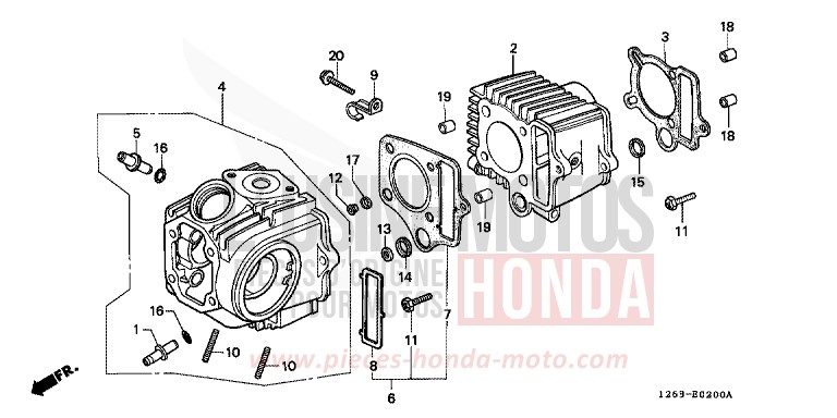CYLINDER/CYLINDER HEAD for DAX CANDY SAPPHIRE BLUE (PB3) from 1982