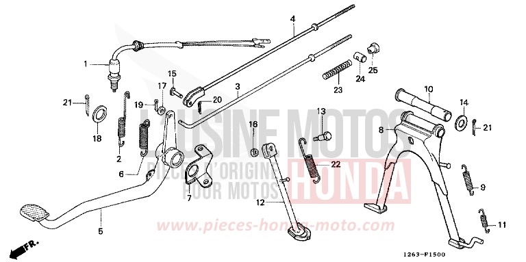 STAND/BRAKE PEDAL for DAX ITALIAN RED (R157) from 1982