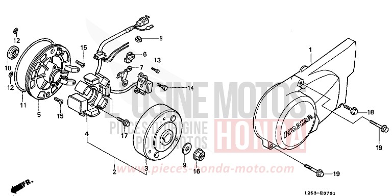 LEFT CRANKCASE COVER (ST50J/K/L/ST70L) for DAX CANDY SAPPHIRE BLUE (PB3) from 1990
