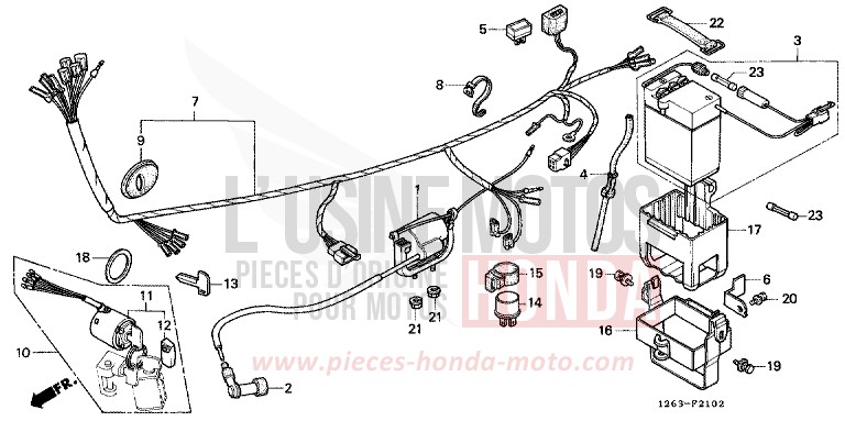 WIRE HARNESS/ IGNITION COIL/BATTERY for DAX ITALIAN RED (R157) from 1982