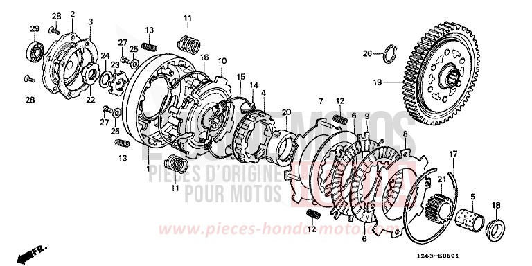 CLUTCH (ST50J/K/L/ST70L) for DAX ITALIAN RED (R157) from 1990