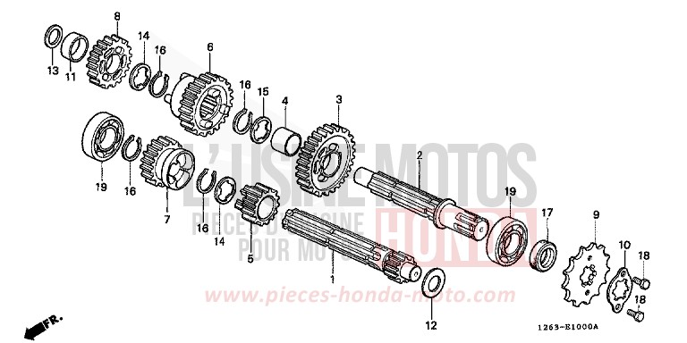 TRANSMISSION for DAX ITALIAN RED (R157) from 1990