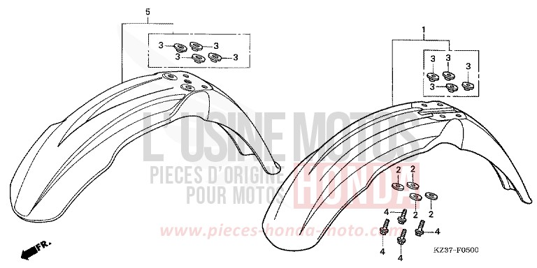 PARAFANGO ANTERIORE per CR250R EXTREME RED (R292) del 2005